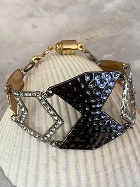 Art Deco Statement Bracelet with Crystal Accents